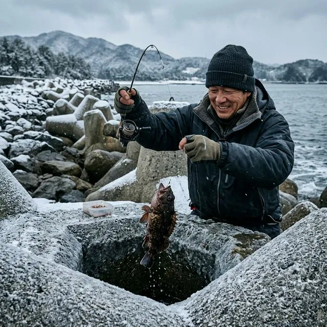 1月の浜名湖：極寒の「穴釣り」で寒カサゴを攻略。初心者でも手軽に釣れる冬の定番