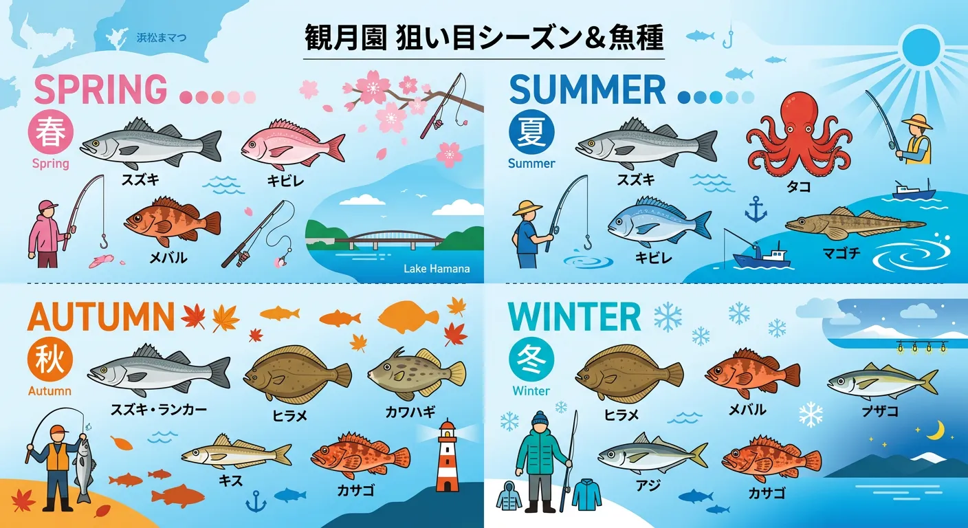 観月園の釣りシーズンと狙い目