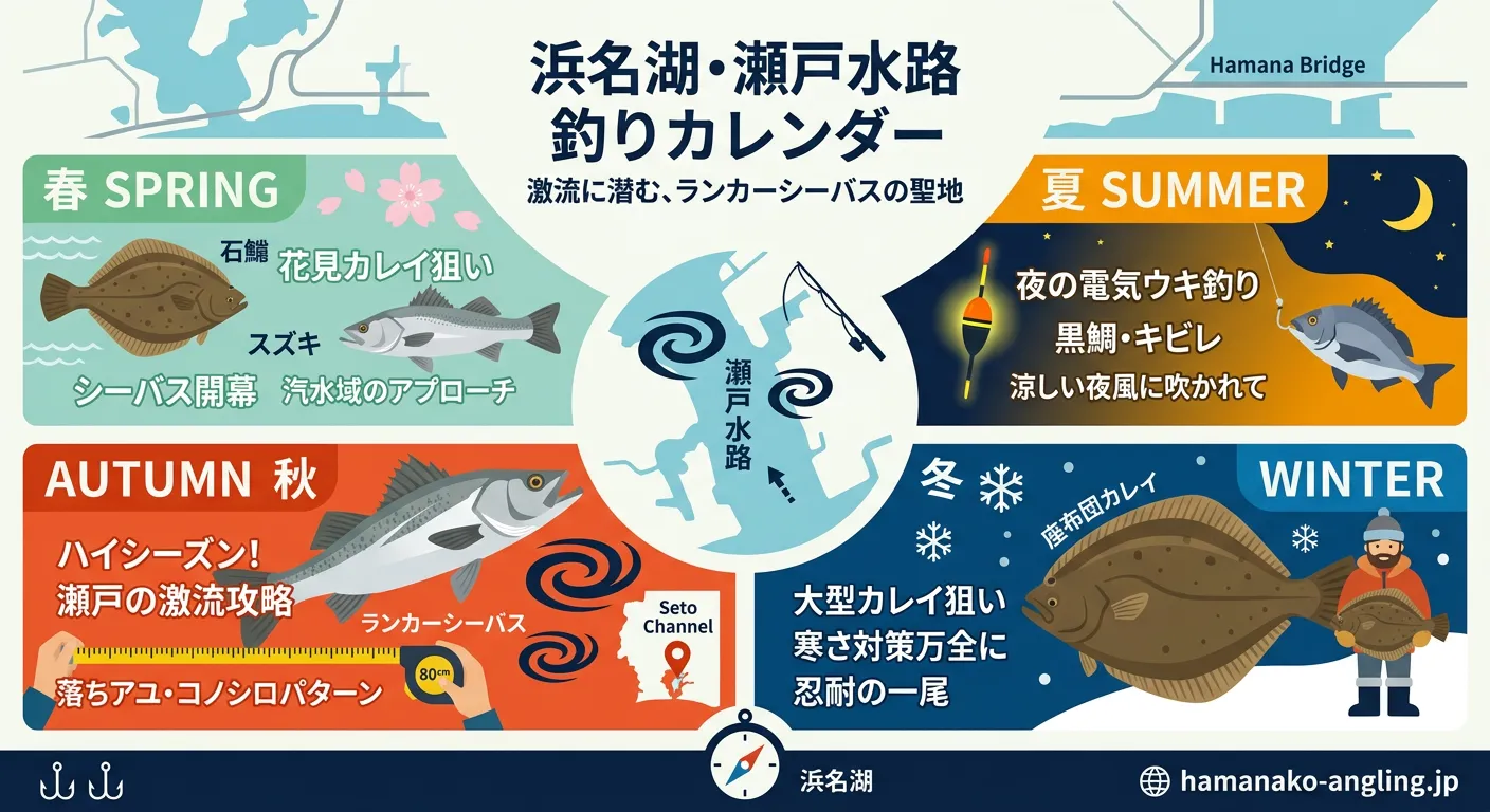 瀬戸水道のシーズン別攻略ガイド