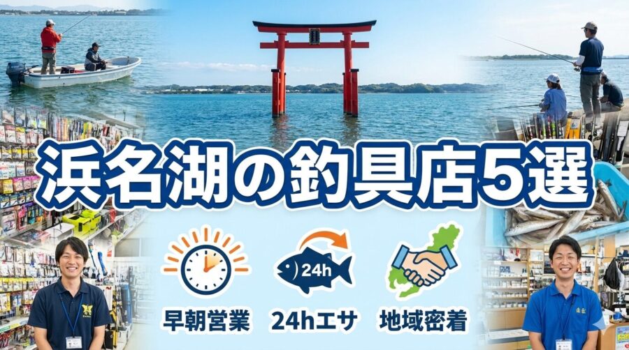 【厳選】浜名湖周辺の頼れる釣具店5選!早朝営業・24hエサ・地域密着の強みを比較