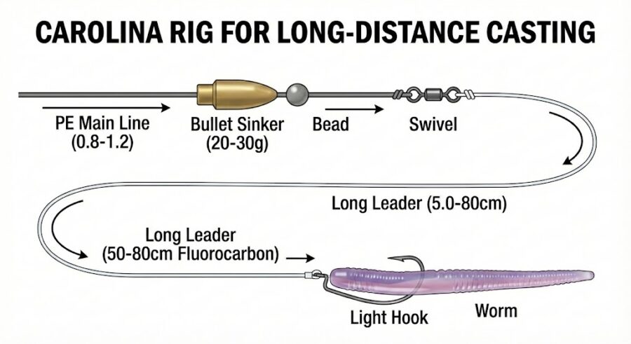 キャロライナリグの説明イラスト。